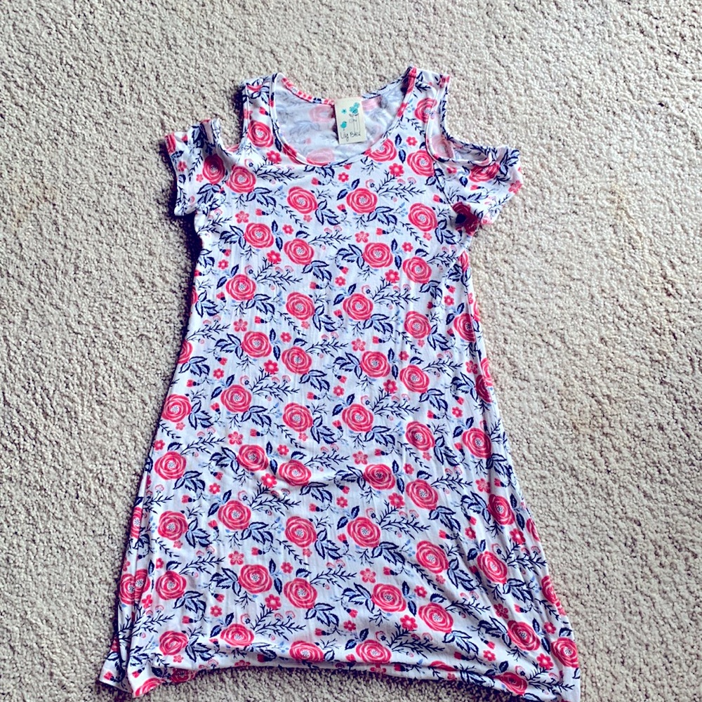 Lily Bleu floral cold shoulder dress - size 10